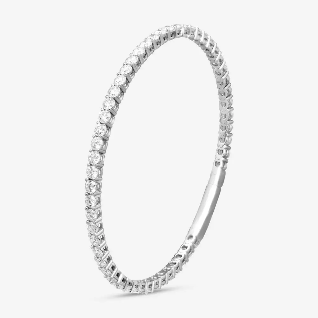 Ina Mar Ina Mar 14K White Gold 5.00 ctw Round Diamond Flex Tennis Bangle Bracelet B1100E-FW-500F - 14K White Gold / by The Solist | Thumbnail 2 Ina Mar Ina Mar 14K White Gold 5.00 ctw Round Diamond Flex Tennis Bangle Bracelet B1100E-FW-500F - 14K White Gold / by The Solist | Thumbnail 2