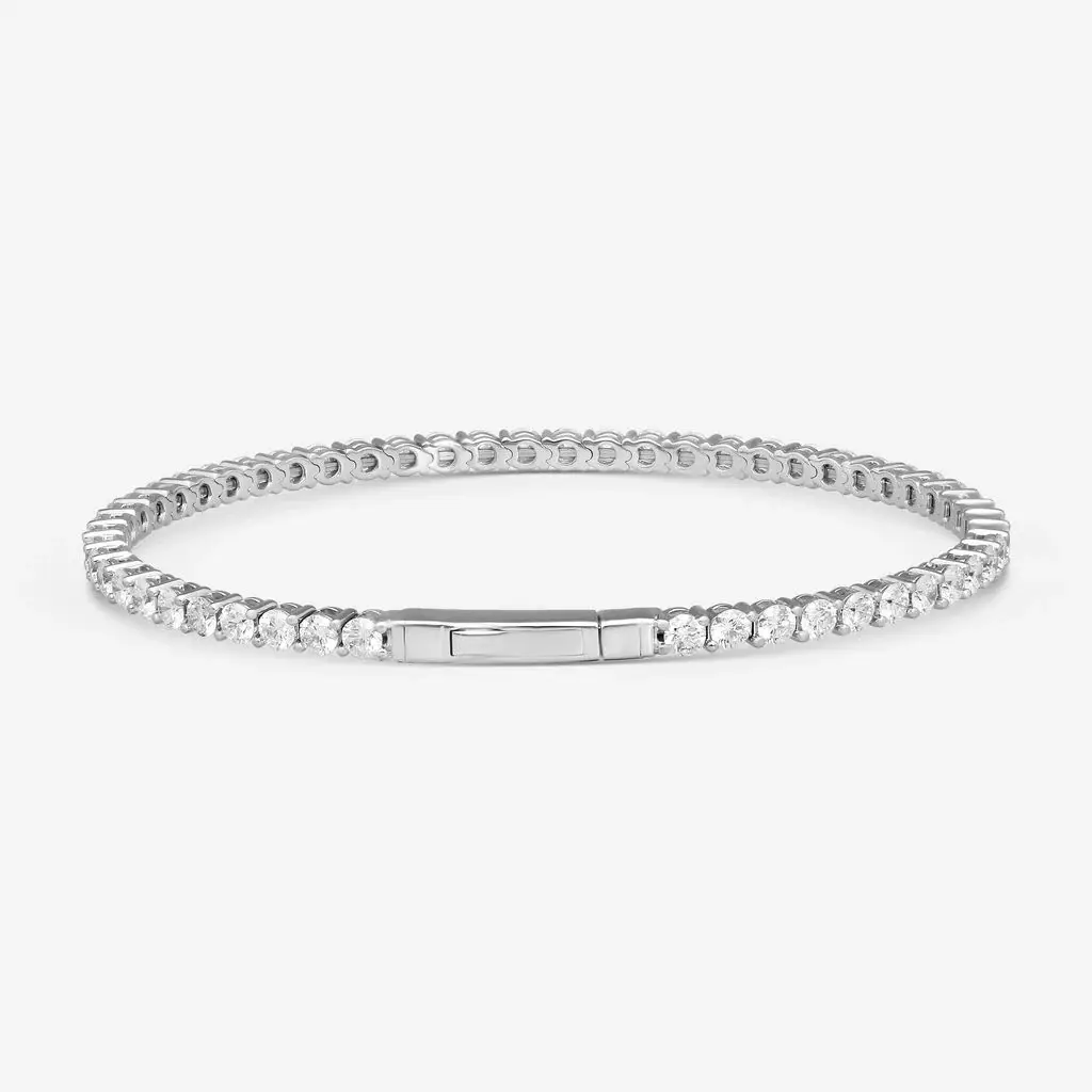 Ina Mar Ina Mar 14K White Gold 5.00 ctw Round Diamond Flex Tennis Bangle Bracelet B1100E-FW-500F - 14K White Gold / by The Solist | Thumbnail 3 Ina Mar Ina Mar 14K White Gold 5.00 ctw Round Diamond Flex Tennis Bangle Bracelet B1100E-FW-500F - 14K White Gold / by The Solist | Thumbnail 3