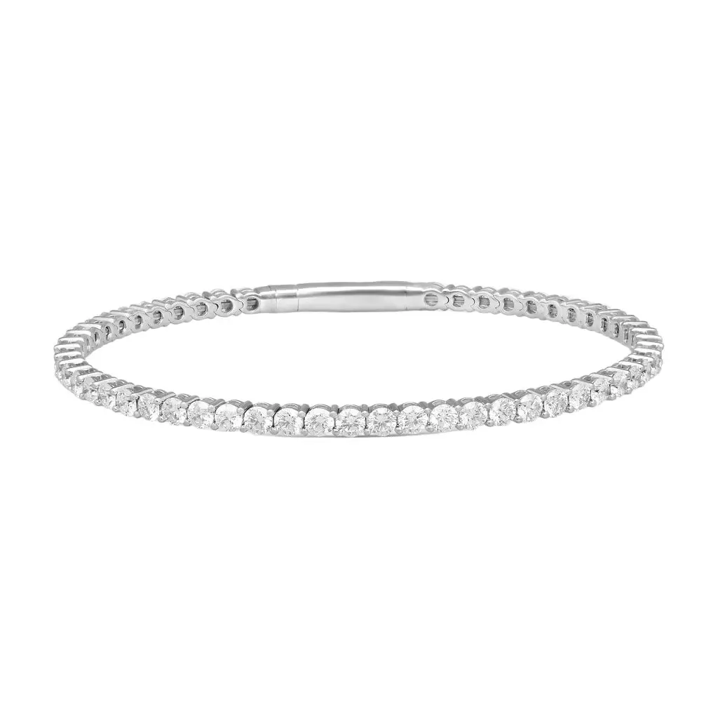 Ina Mar Ina Mar 14K White Gold 5.00 ctw Round Diamond Flex Tennis Bangle Bracelet B1100E-FW-500F - 14K White Gold / by The Solist
