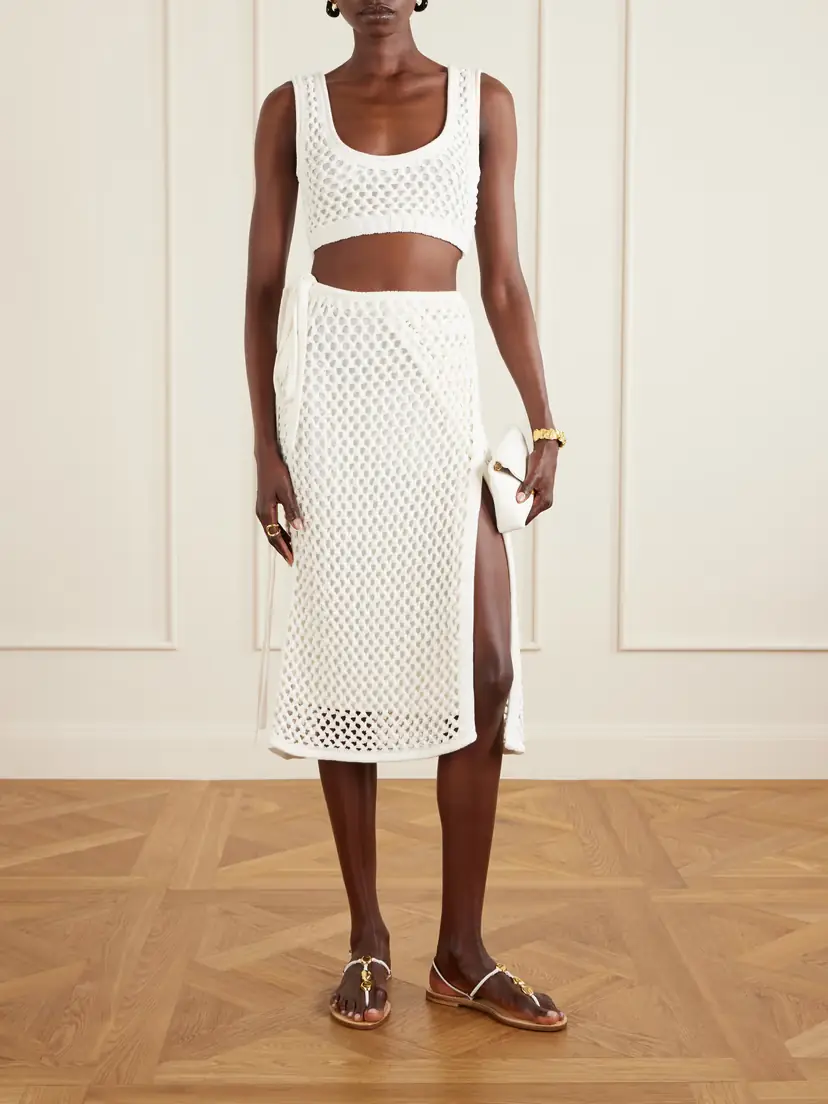 Diotima Bonaire Crocheted Cotton-blend Midi Skirt | Thumbnail 2 Diotima Bonaire Crocheted Cotton-blend Midi Skirt | Thumbnail 2
