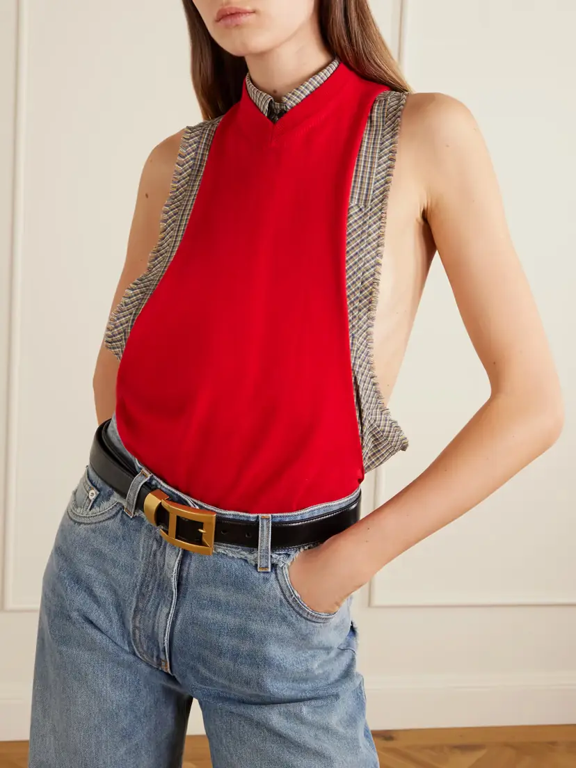 Versace Sleeveless Embroidered Cotton Tank Top | Thumbnail 2 Versace Sleeveless Embroidered Cotton Tank Top | Thumbnail 2
