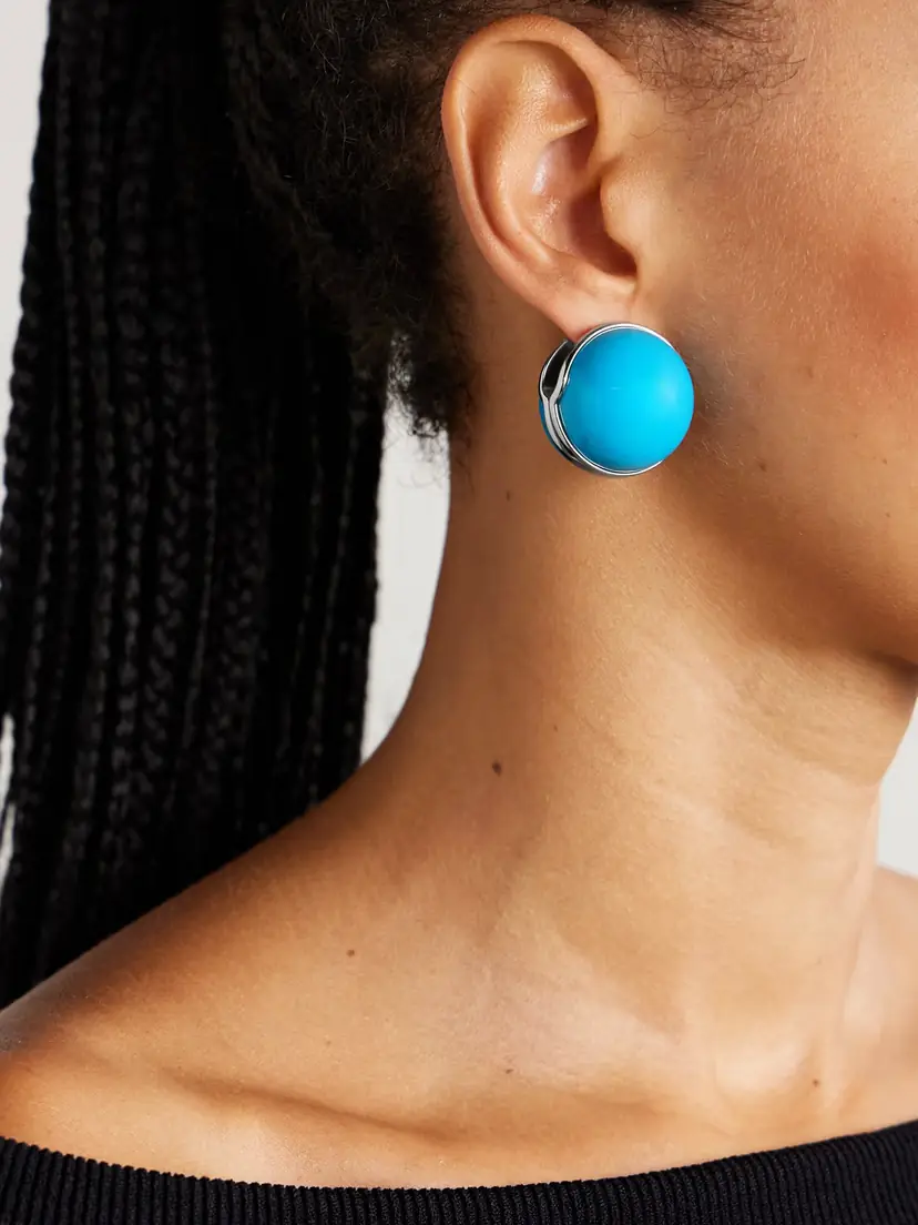 Alaïa Sphere Silver-tone And Enamel Earrings | Thumbnail 2