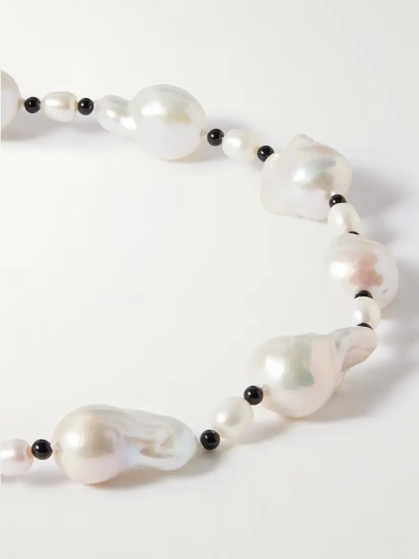 Gohar World Host Silver, Pearl And Onyx Necklace | Thumbnail 4