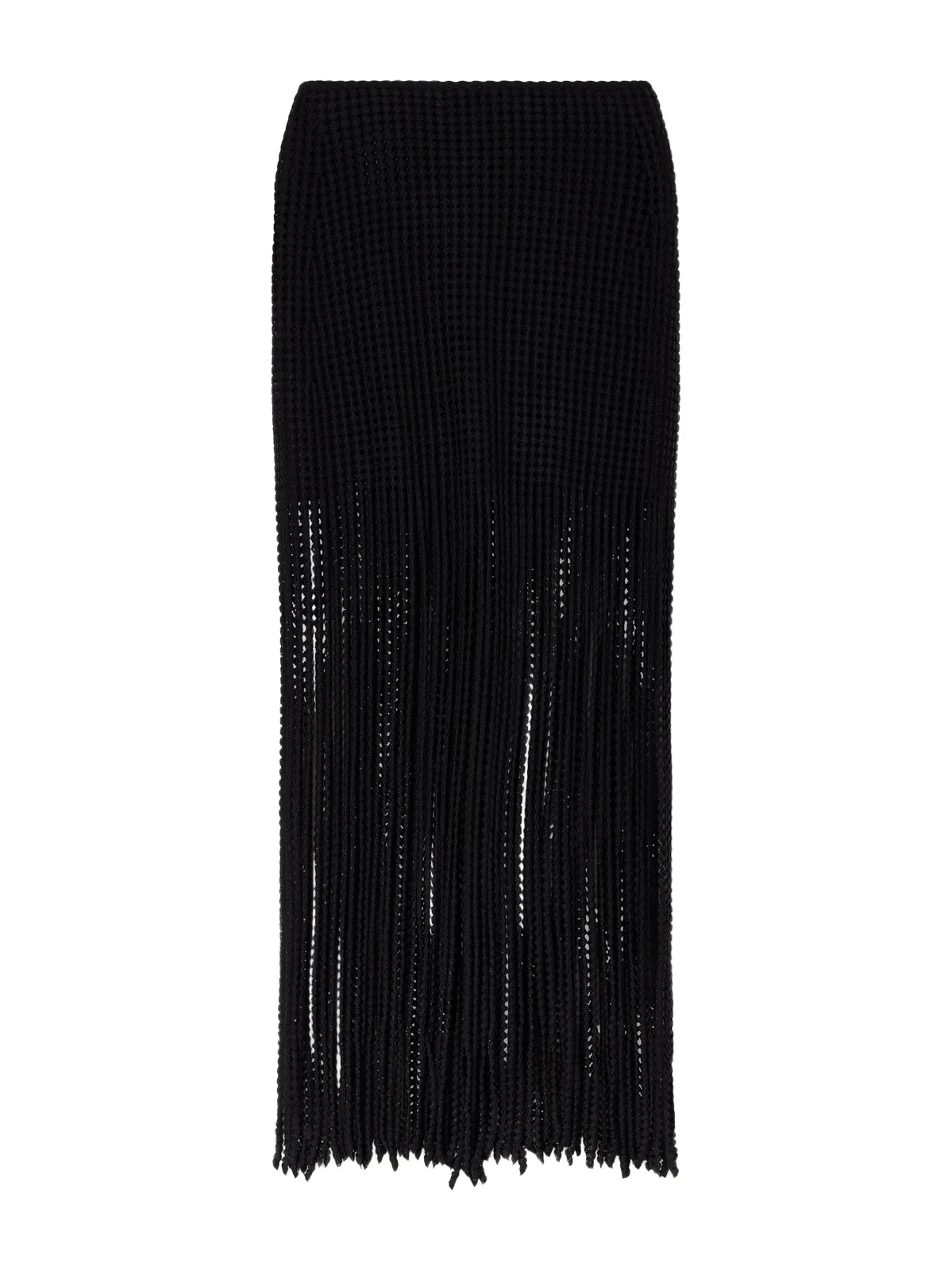 ALAÏA Knitted Fringed Midi Skirt