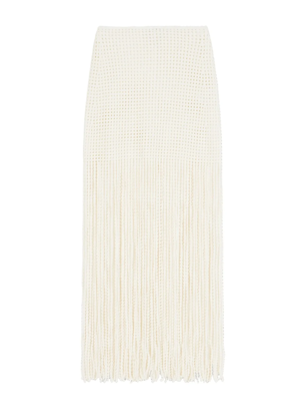 ALAÏA Knitted Fringed Midi Skirt