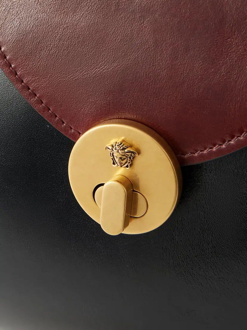Versace Vivian Medium Two-tone Textured-leather Shoulder Bag | Thumbnail 5