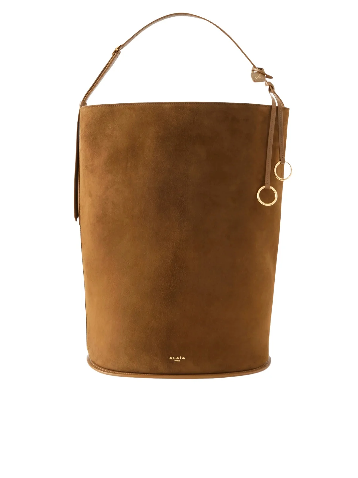 Hip Large Leather-trimmed Suede Bucket Bag