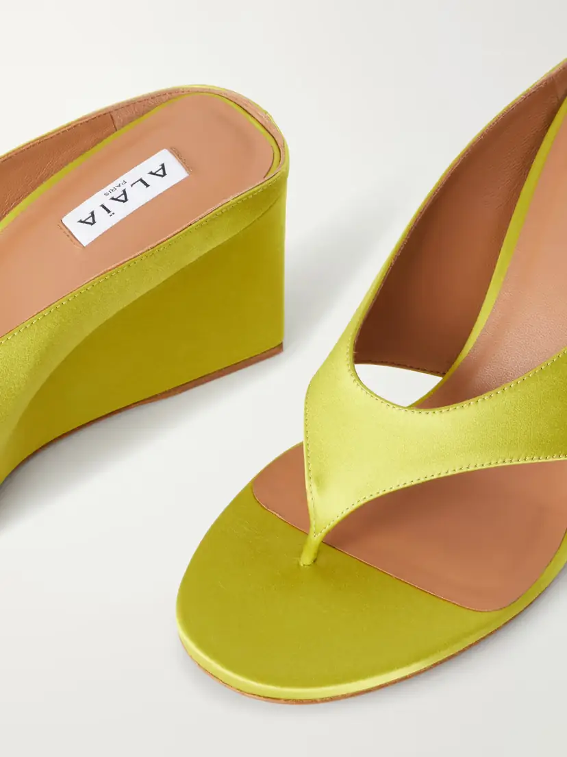 Alaïa Tong 75 Satin Wedge Sandals | Thumbnail 5 Alaïa Tong 75 Satin Wedge Sandals | Thumbnail 5