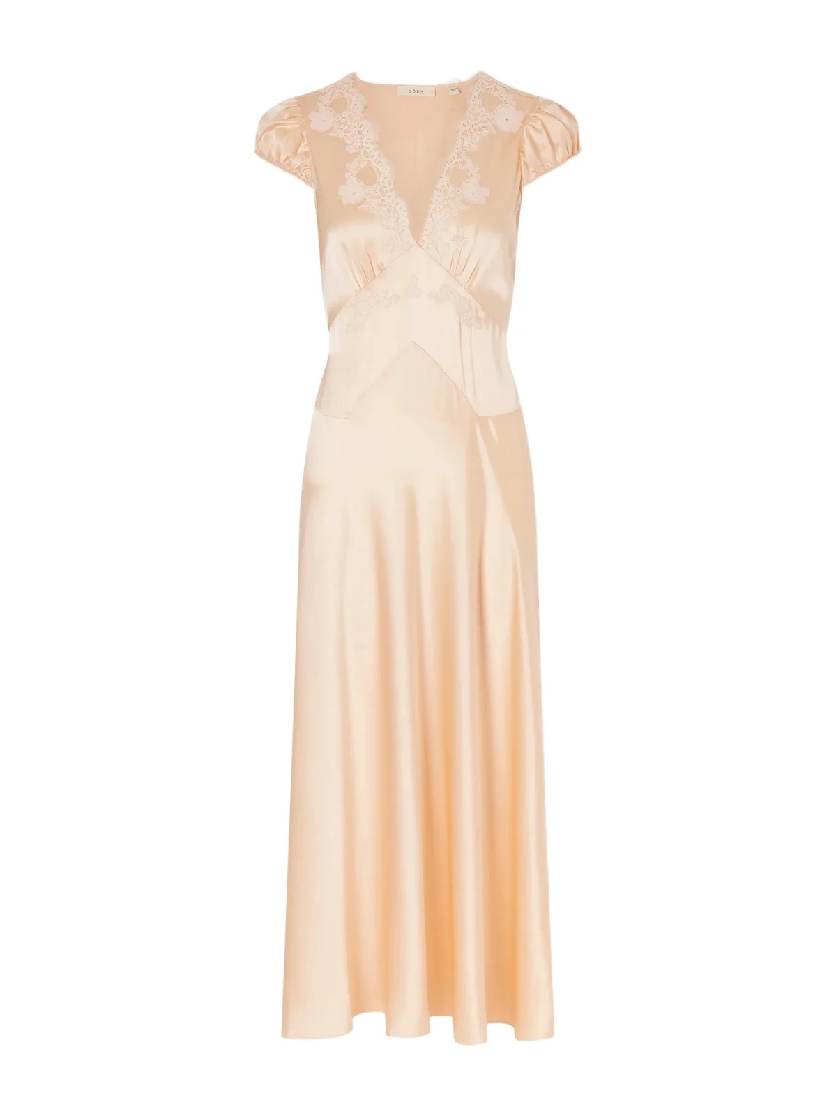 Coraline Corded Lace-trimmed Silk-satin Midi Dress Coraline Corded Lace-trimmed Silk-satin Midi Dress