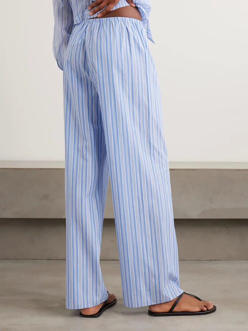 DÔEN Lavona Striped Organic Cotton Straight-leg Pants | Thumbnail 3
