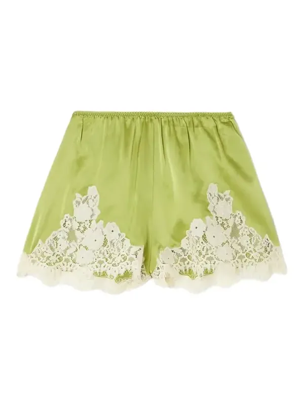 Iona Lace-trimmed Silk-satin Shorts