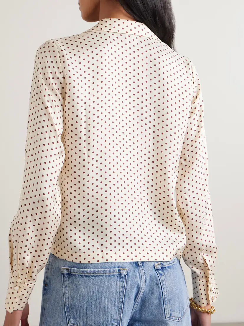 DÔEN Elene Polka-dot Silk-blend Twill Blouse | Thumbnail 3 DÔEN Elene Polka-dot Silk-blend Twill Blouse | Thumbnail 3