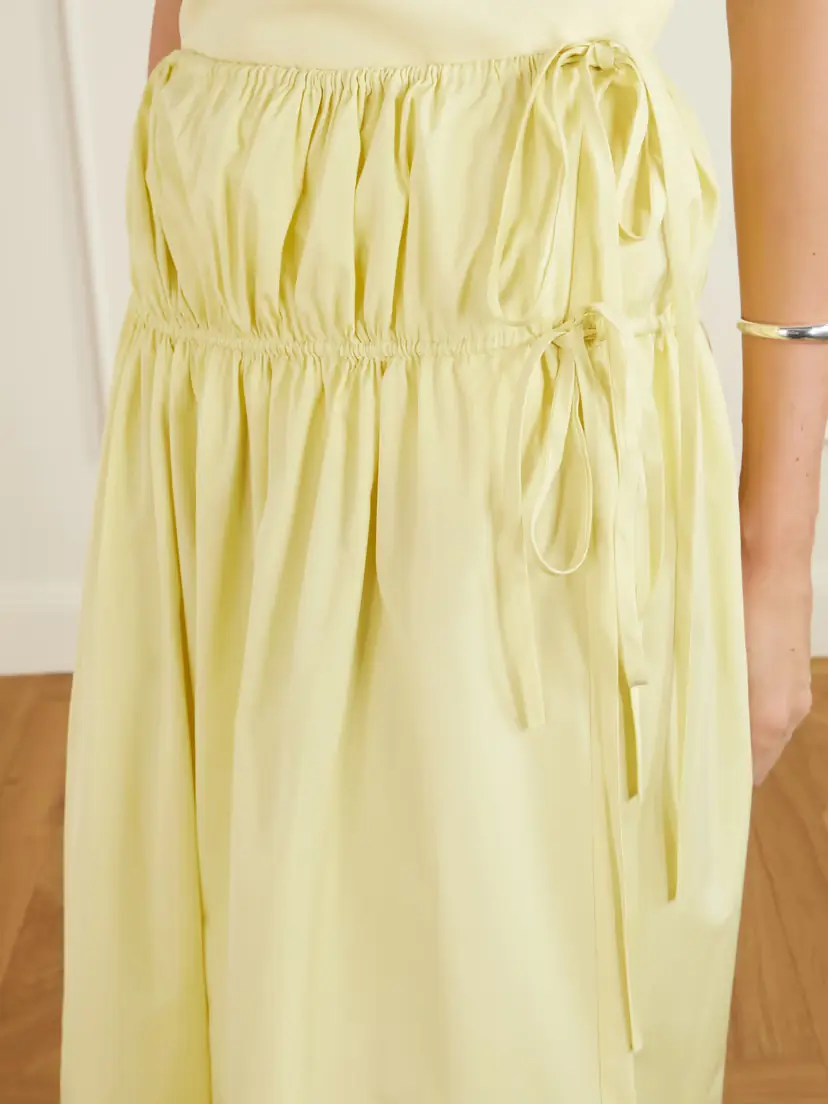 LIBEROWE Eve Tie-detailed Cotton And Silk-blend Midi Skirt | Thumbnail 5 LIBEROWE Eve Tie-detailed Cotton And Silk-blend Midi Skirt | Thumbnail 5