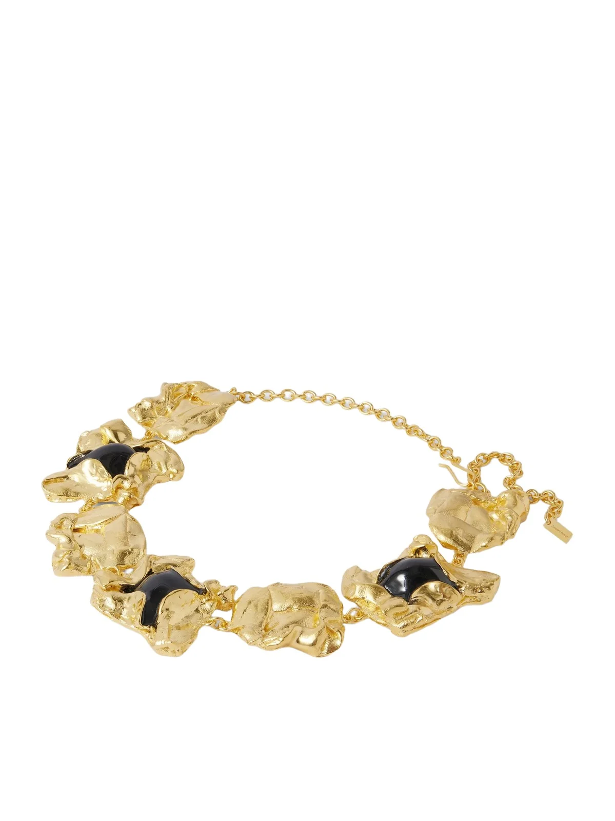 Gold-plated And Resin Necklace - Black Gold-plated And Resin Necklace - Black