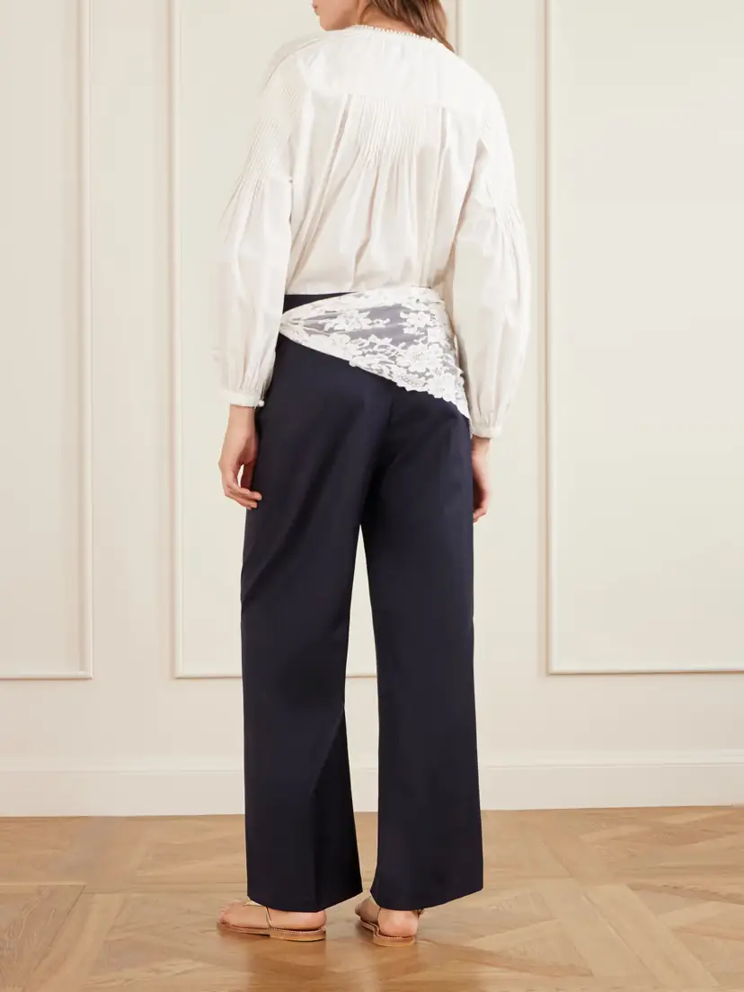 Sea Fiora Tropical Wool-blend Wide Leg Pants | Thumbnail 3