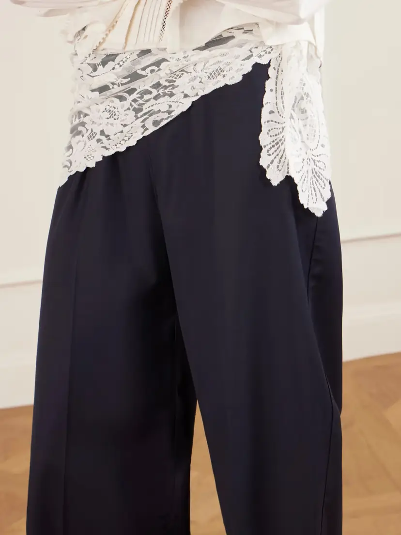 Sea Fiora Tropical Wool-blend Wide Leg Pants | Thumbnail 4