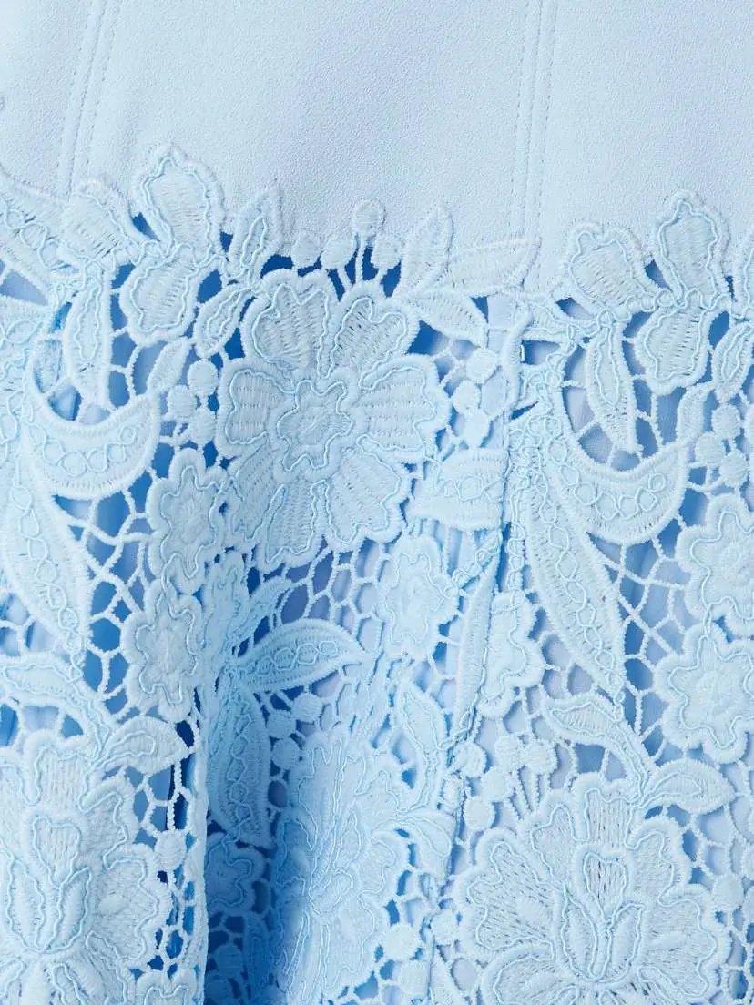 Self-Portrait Crepe And Guipure Lace Mini Dress | Thumbnail 4