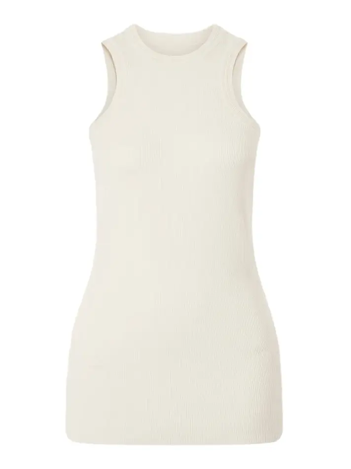 Stretch-ribbed cotton-and-cashmere-blend tank top Stretch-ribbed cotton-and-cashmere-blend tank top
