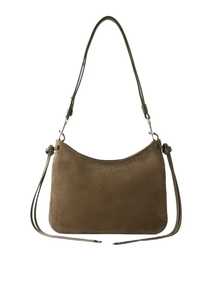 Phoebe Philo Small Gig leather-trimmed suede shoulder bag