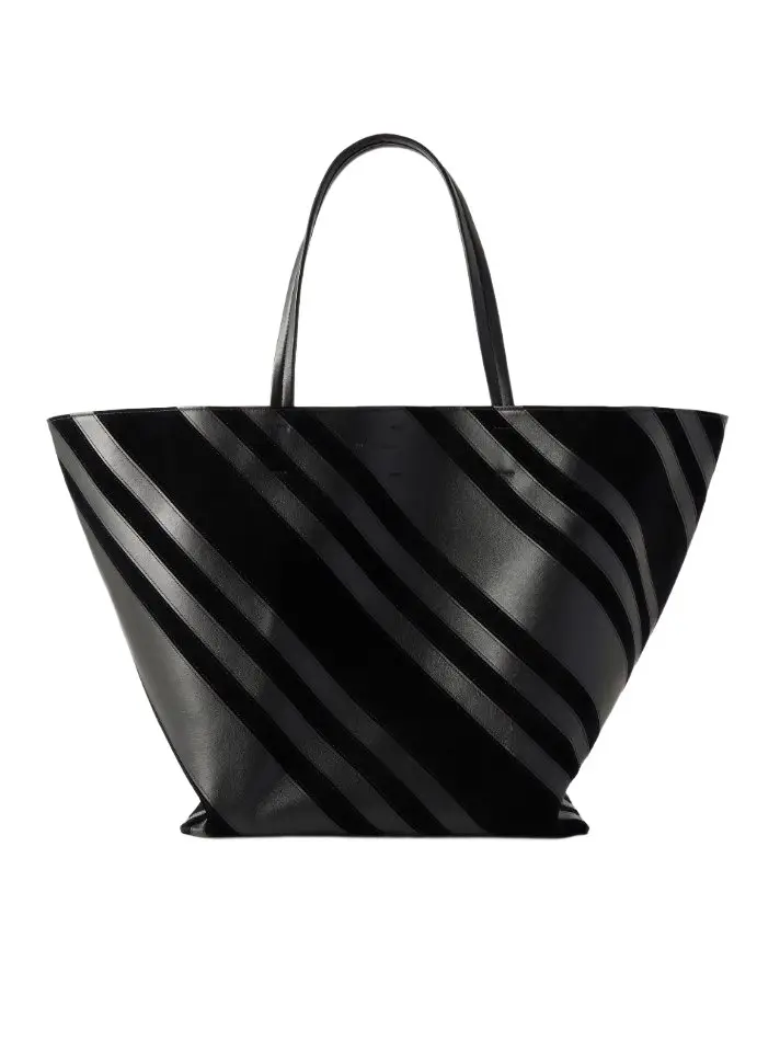 Phoebe Philo Basket Cabas striped leather and suede tote