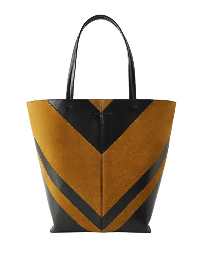 Pot Cabas striped leather and suede tote Pot Cabas striped leather and suede tote