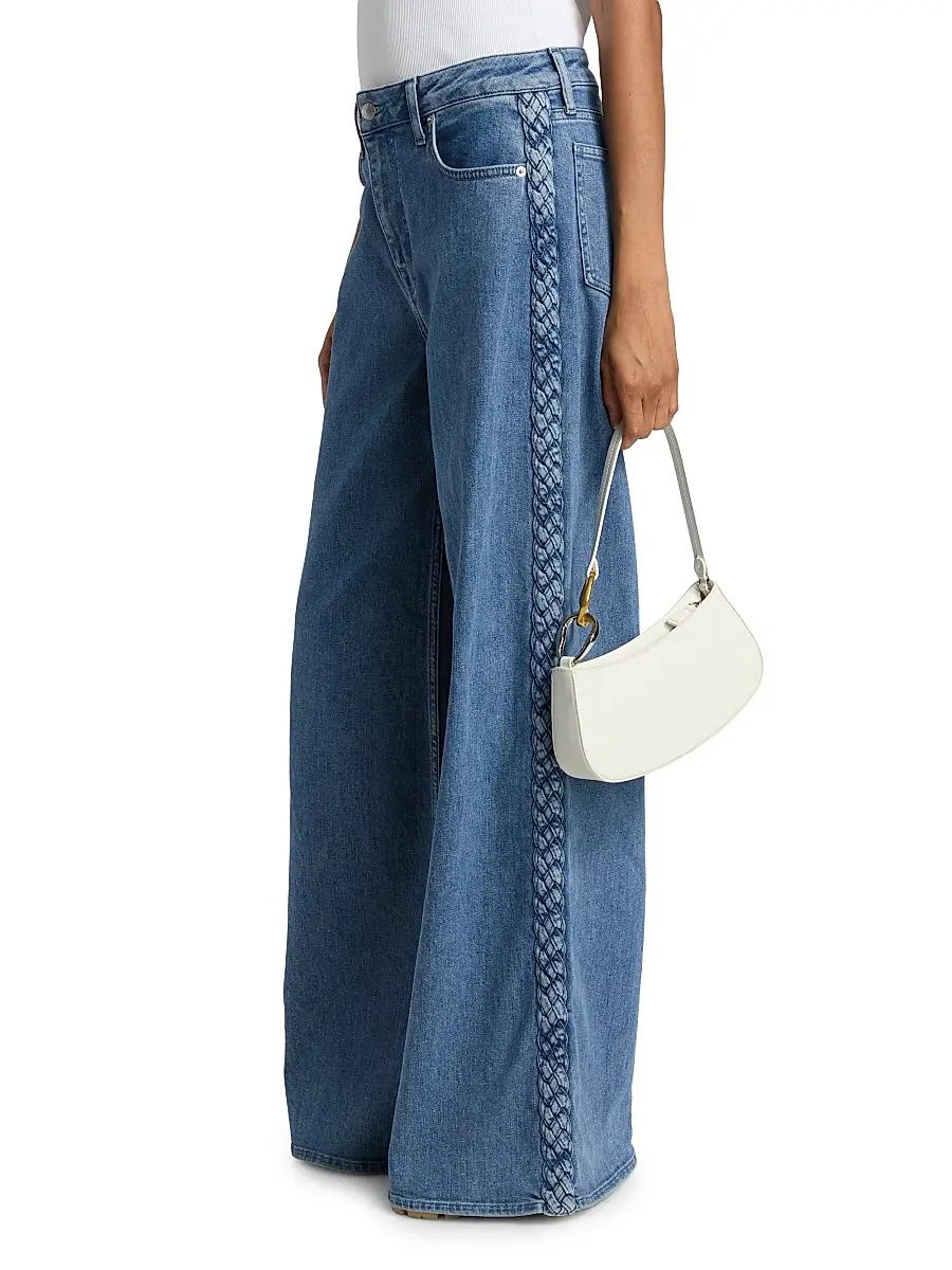 Simkhai Women's Booker Braided Relaxed-Fit Jeans | Thumbnail 4
