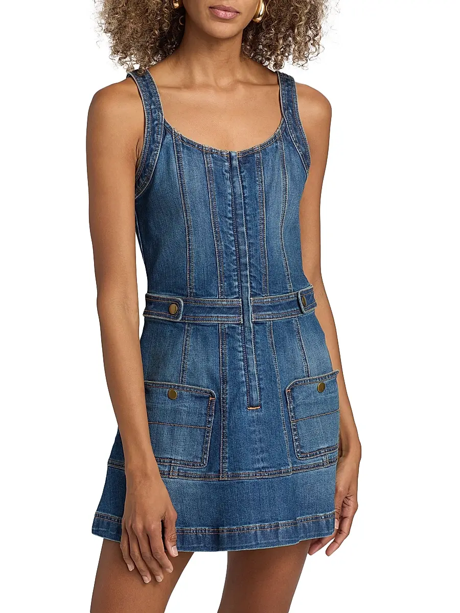Ramy Brook Women's Karla Cotton Denim Minidress | Thumbnail 3 Ramy Brook Women's Karla Cotton Denim Minidress | Thumbnail 3