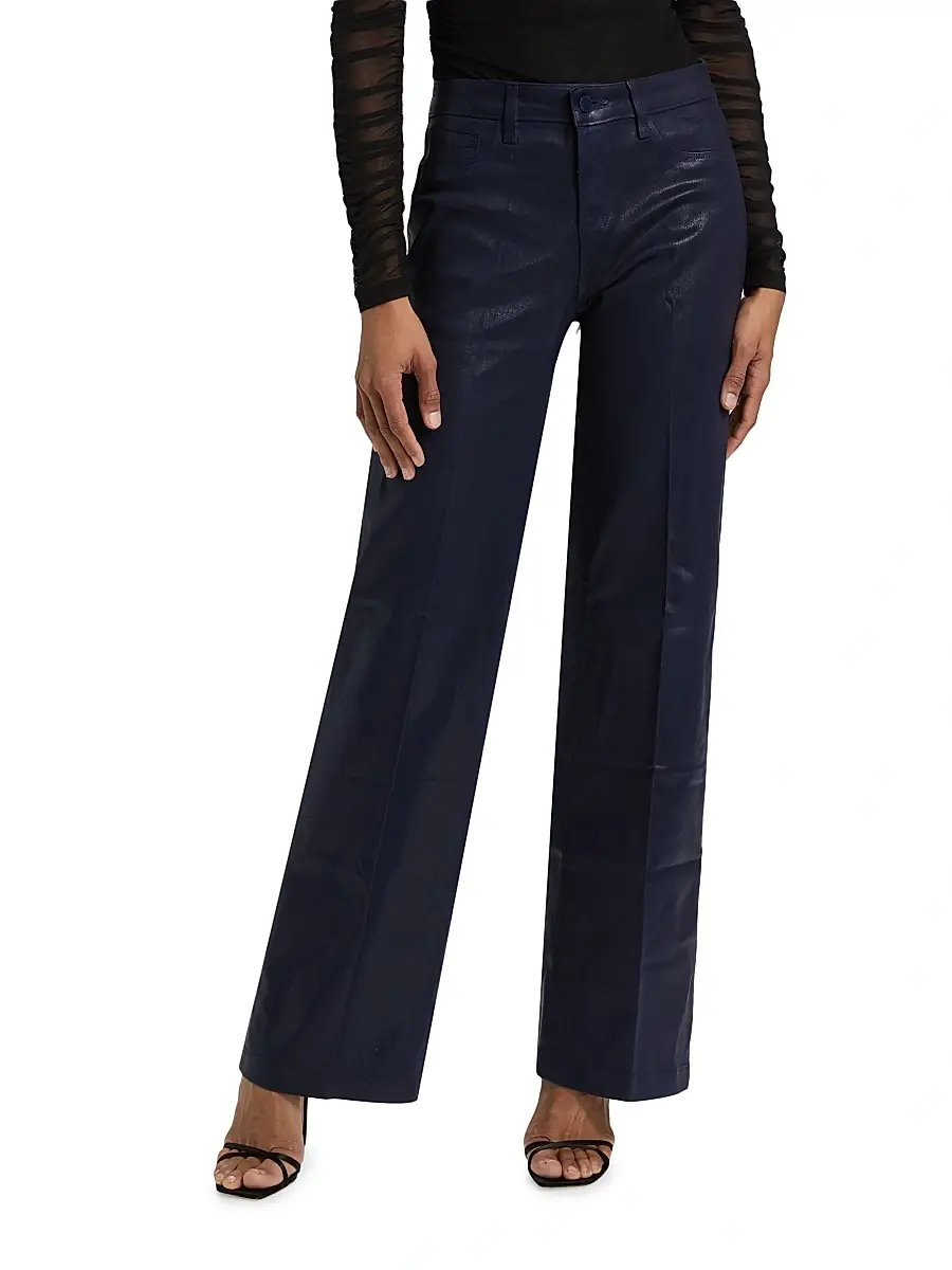 L'Agence Women's Scottie Coated High-Rise Wide-Leg Jeans | Thumbnail 3 L'Agence Women's Scottie Coated High-Rise Wide-Leg Jeans | Thumbnail 3