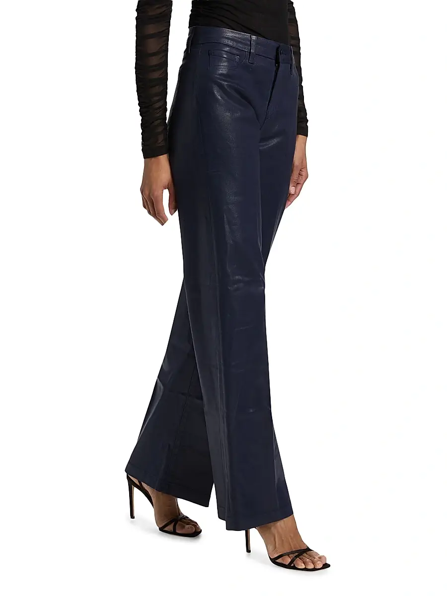 L'Agence Women's Scottie Coated High-Rise Wide-Leg Jeans | Thumbnail 4 L'Agence Women's Scottie Coated High-Rise Wide-Leg Jeans | Thumbnail 4