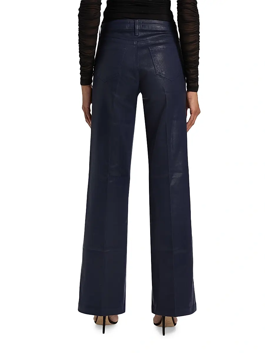 L'Agence Women's Scottie Coated High-Rise Wide-Leg Jeans | Thumbnail 5 L'Agence Women's Scottie Coated High-Rise Wide-Leg Jeans | Thumbnail 5