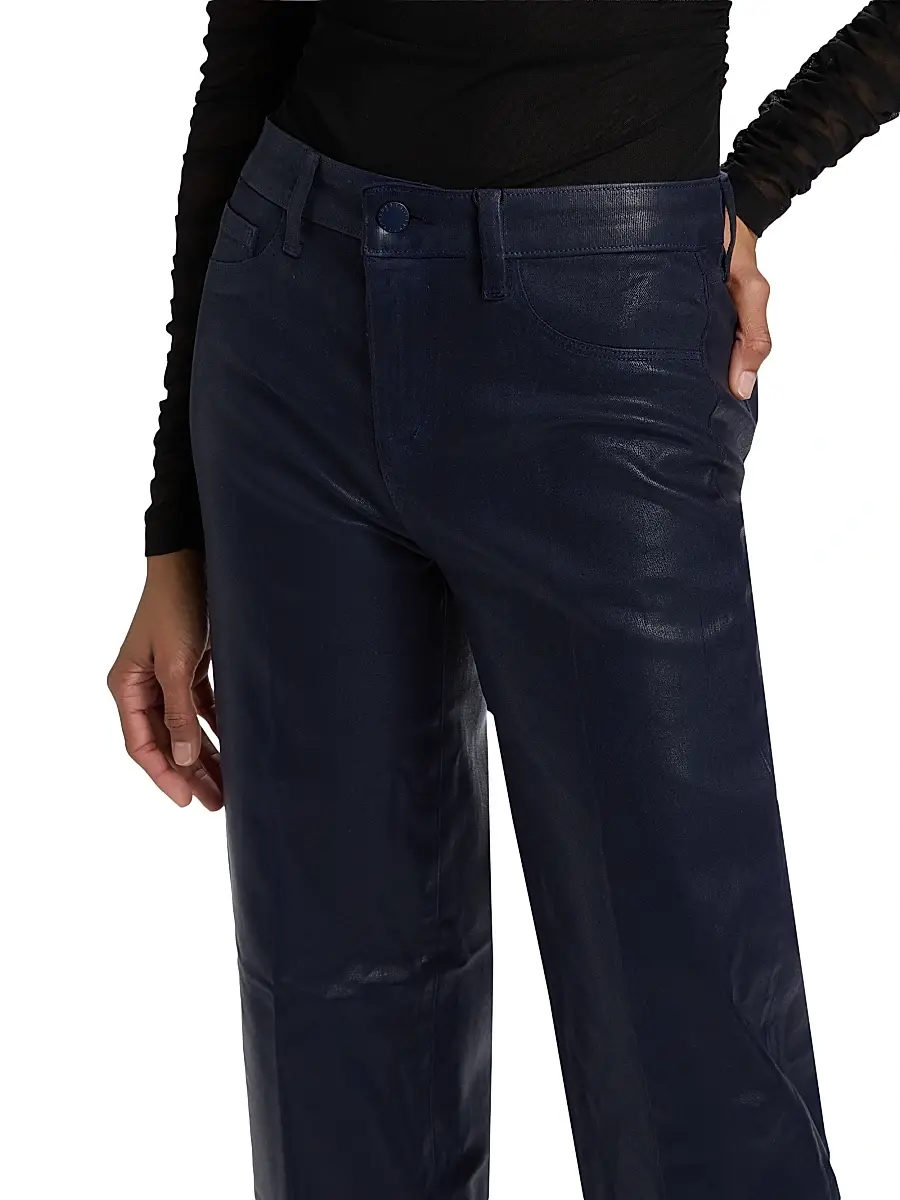 L'Agence Women's Scottie Coated High-Rise Wide-Leg Jeans | Thumbnail 6 L'Agence Women's Scottie Coated High-Rise Wide-Leg Jeans | Thumbnail 6