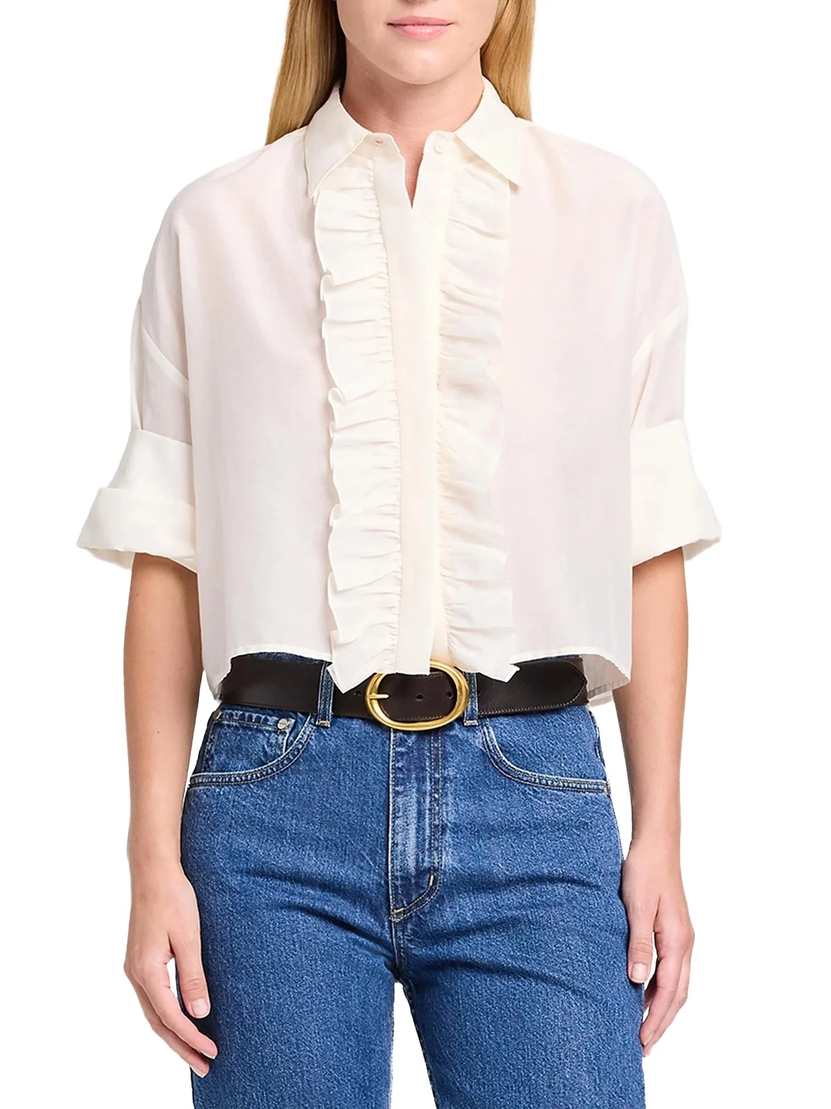 TWP Women's Next Ex Ruffle-Trimmed Blouse