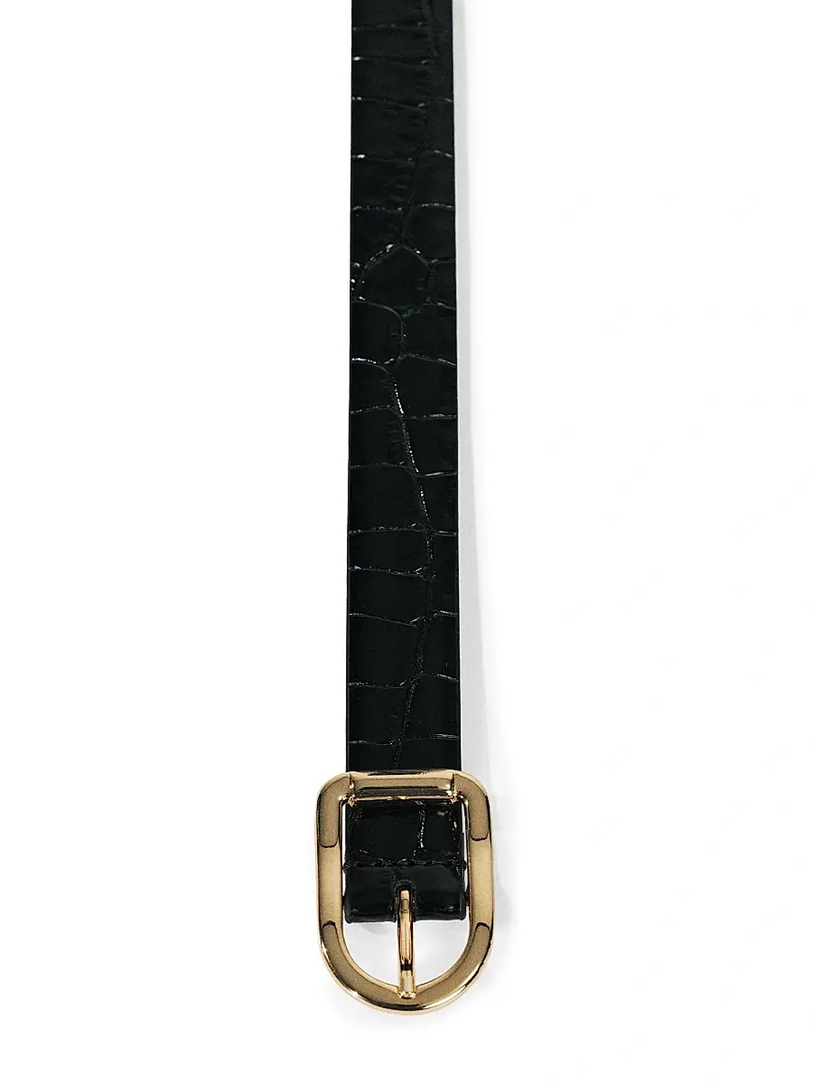 Déhanche Women's Resort Mija Croc-Embossed Leather Belt | Thumbnail 2