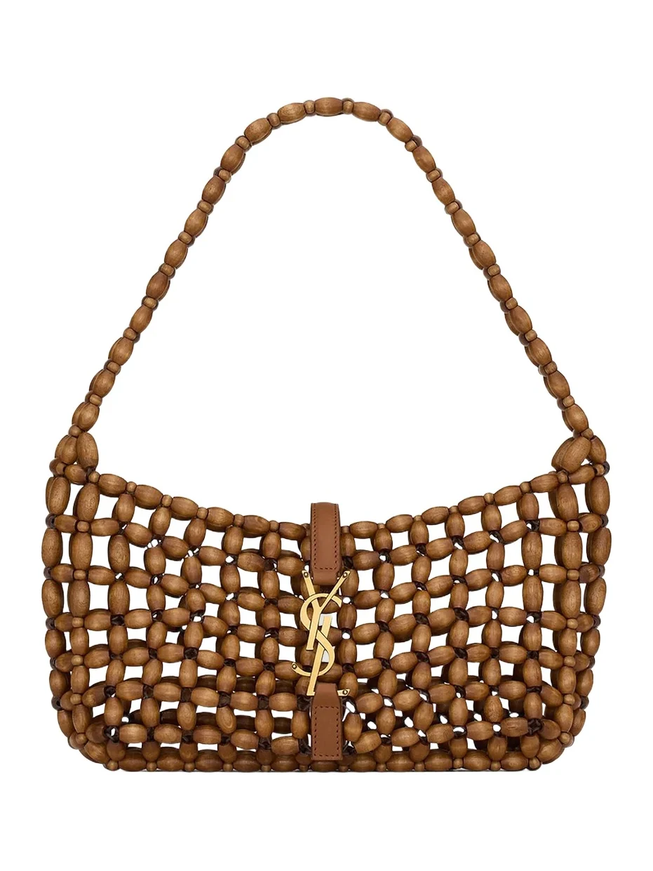Saint Laurent Women's Le 5 à 7 in Wood Beads Shoulder Bag
