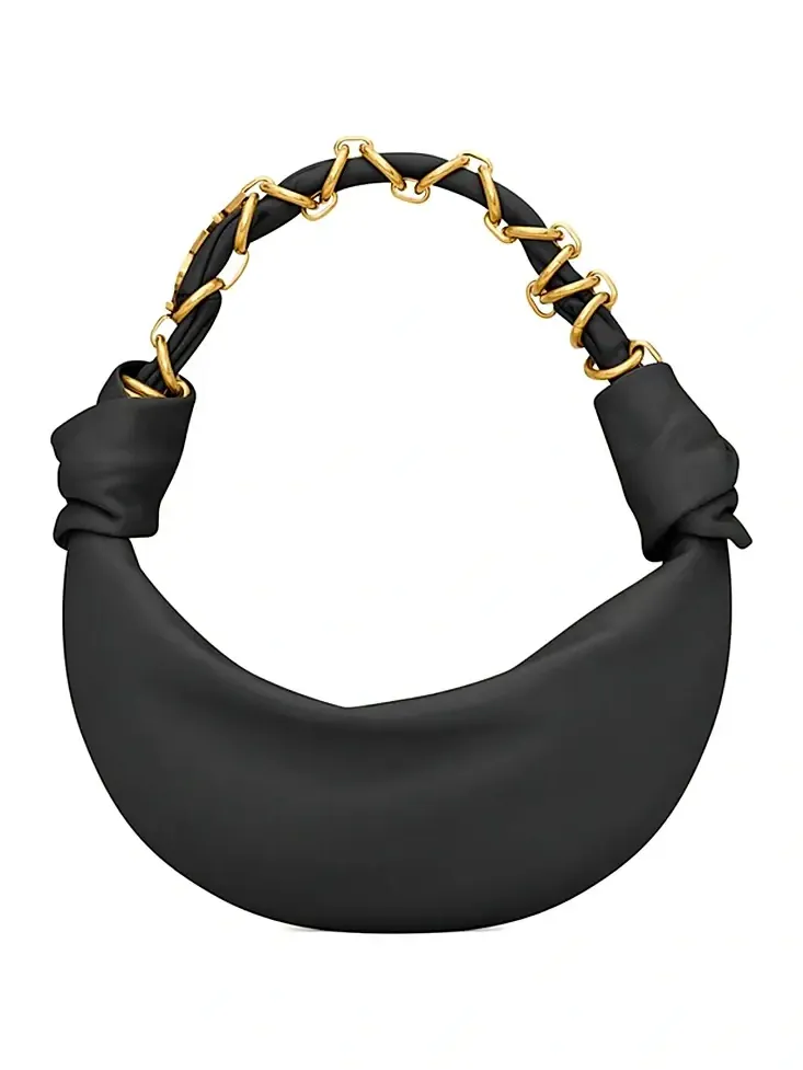 Women's Amalia Mini Top Handle Bag in Lambskin - Black