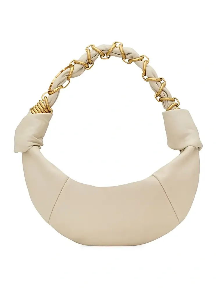 Women's Amalia Mini Hobo Top Handle Bag in Lambskin - Blanc Vintage