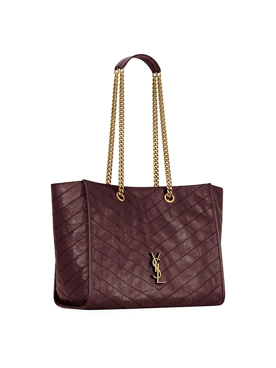 Saint Laurent Women's Niki Shopping Bag in Vintage Leather - Rouge Cabernet | Thumbnail 2 Saint Laurent Women's Niki Shopping Bag in Vintage Leather - Rouge Cabernet | Thumbnail 2