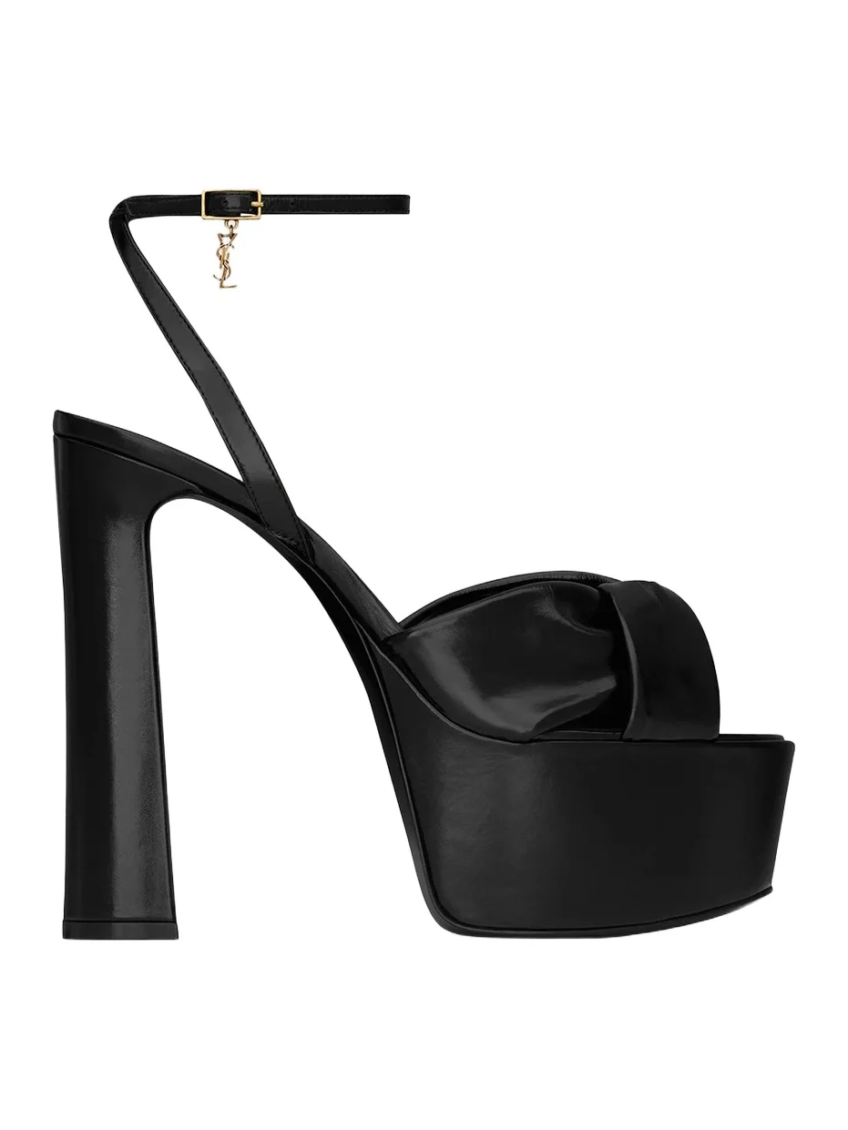 Women's Franciane Platform Sandals in Smooth Leather - Black