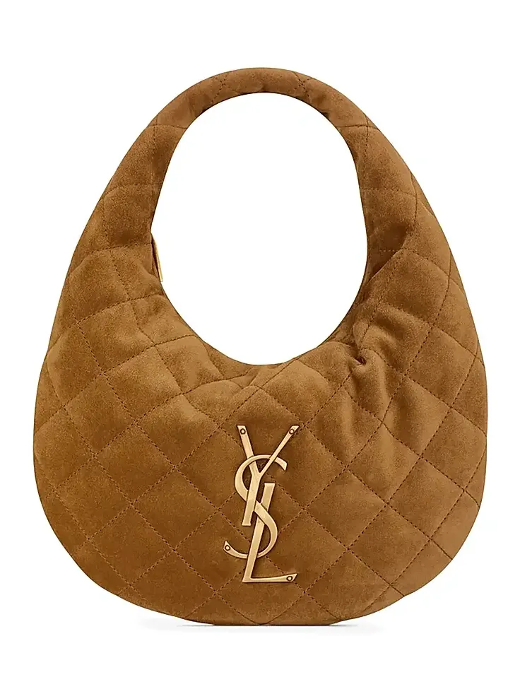 Women's Icarino Top Handle Bag in Quilted Suede - Caramel Cognac Women's Icarino Top Handle Bag in Quilted Suede - Caramel Cognac