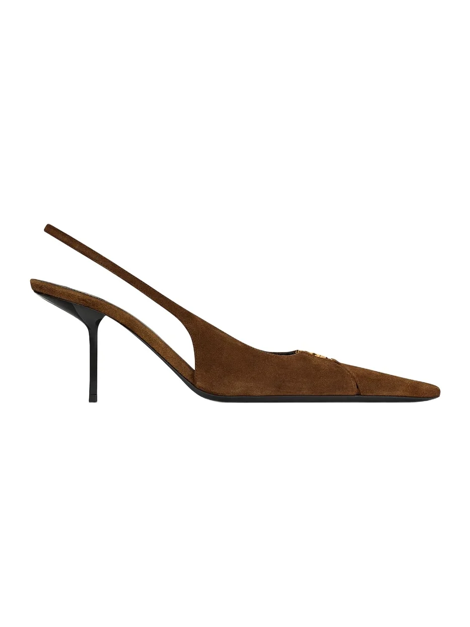Women's Babylone Breteuil Slingback Pumps in Suede - Dark Havana Women's Babylone Breteuil Slingback Pumps in Suede - Dark Havana
