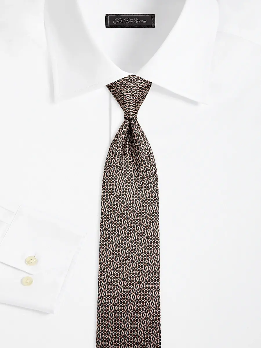 Canali Men's Geometric Silk Tie | Thumbnail 2 Canali Men's Geometric Silk Tie | Thumbnail 2