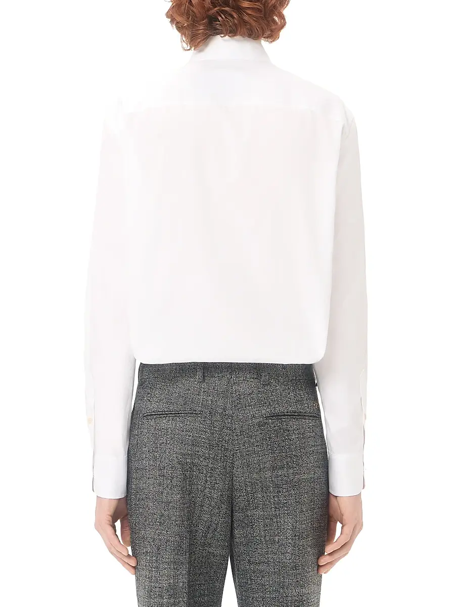Valentino Men's Oxford Cotton Shirt with VGold - White | Thumbnail 4