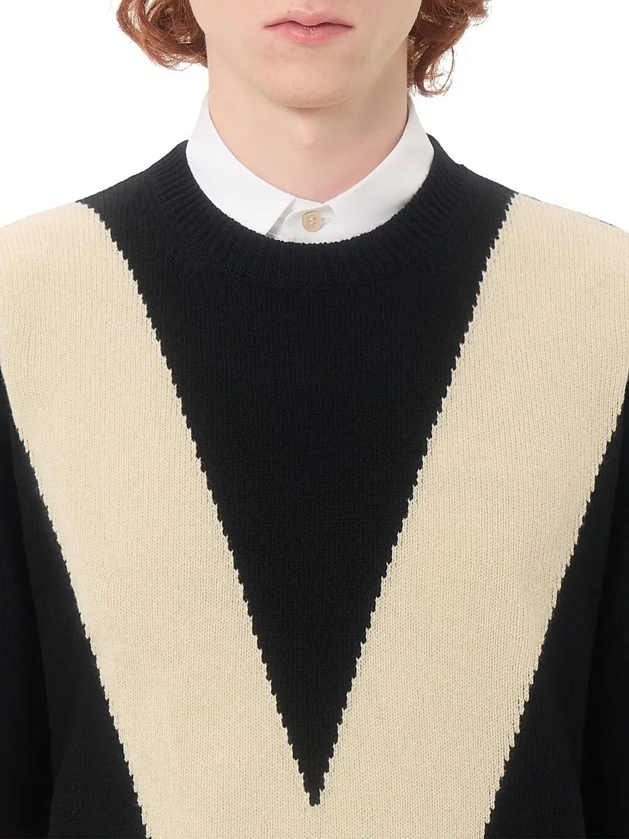 Valentino Men's Oxford Cotton Shirt with VGold - White | Thumbnail 5