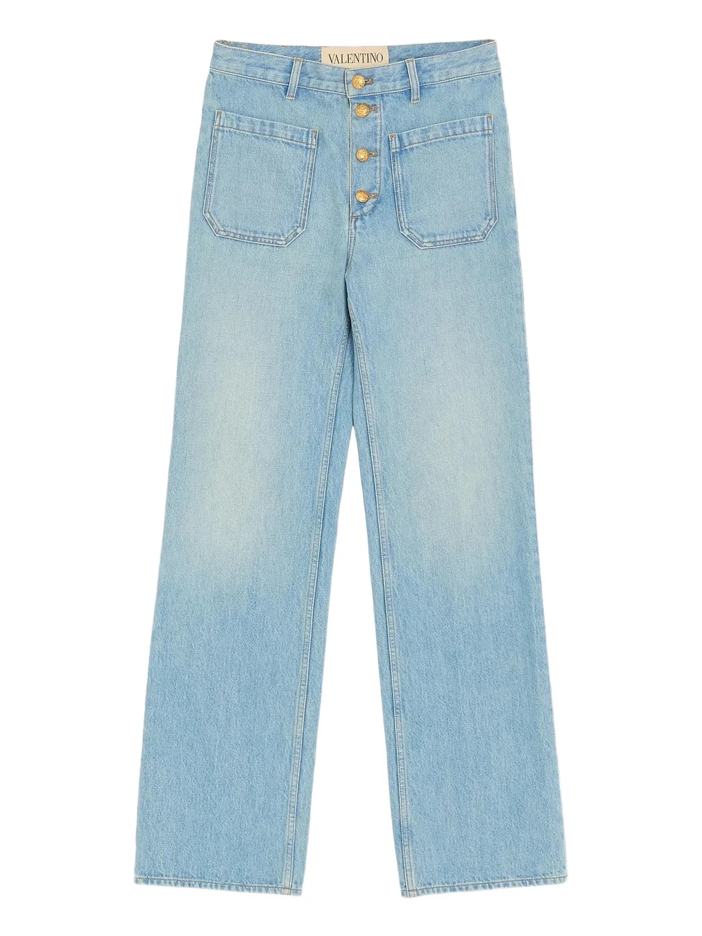 Men's Denim Jeans with Gold Buttons - Denim Men's Denim Jeans with Gold Buttons - Denim
