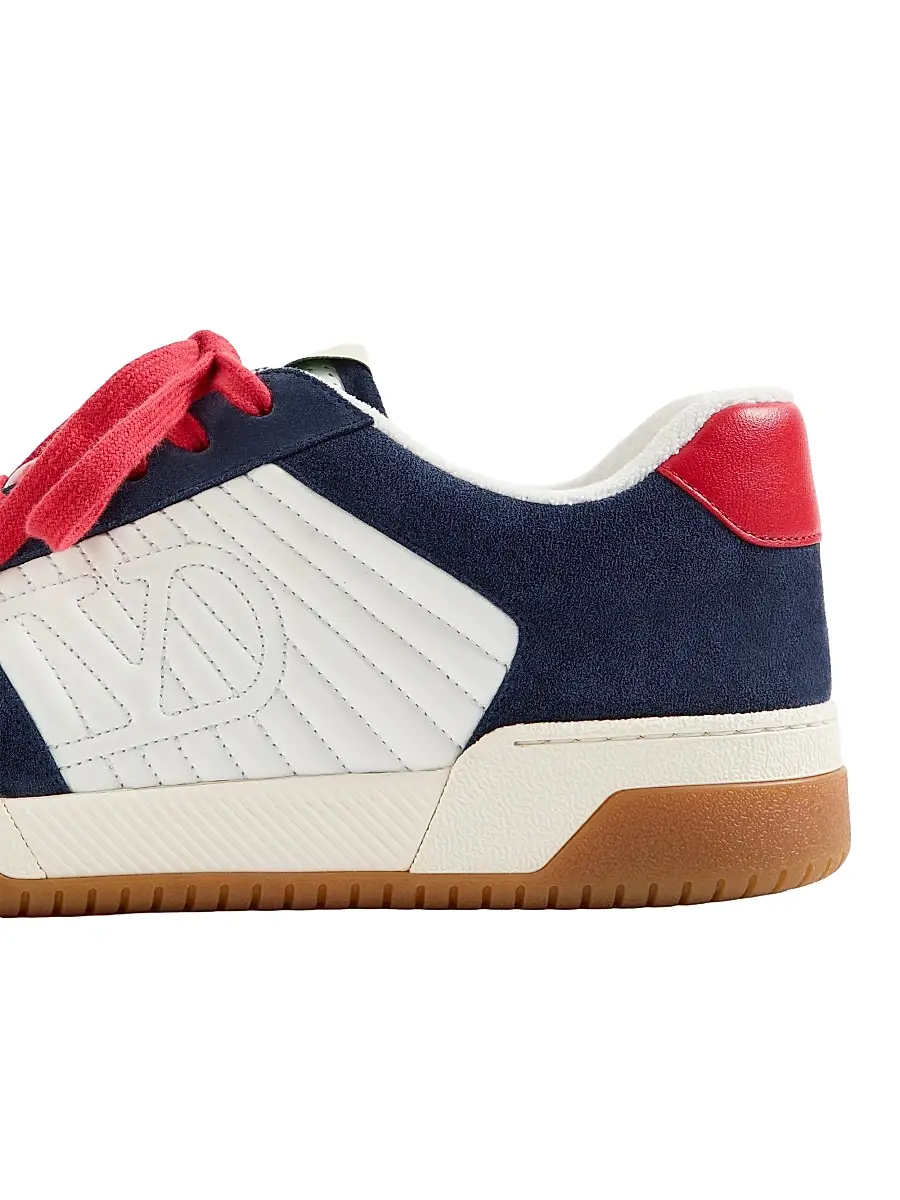 Valentino Men's Sparry Sneakers in Split Leather and Nappa - Cobalt White Coral | Thumbnail 6
