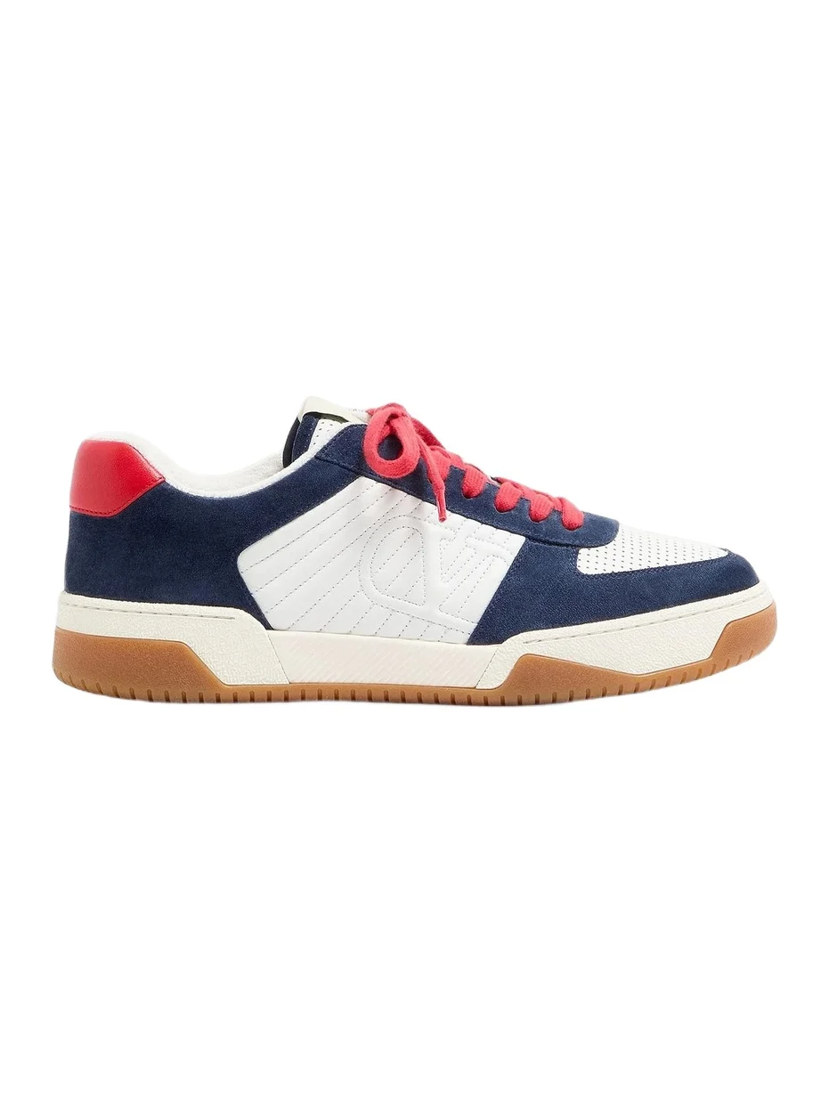 Men's Sparry Sneakers in Split Leather and Nappa - Cobalt White Coral Men's Sparry Sneakers in Split Leather and Nappa - Cobalt White Coral