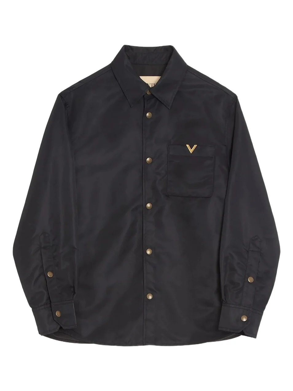 Valentino Men's Nylon Shirt Jacket with VGold - Black