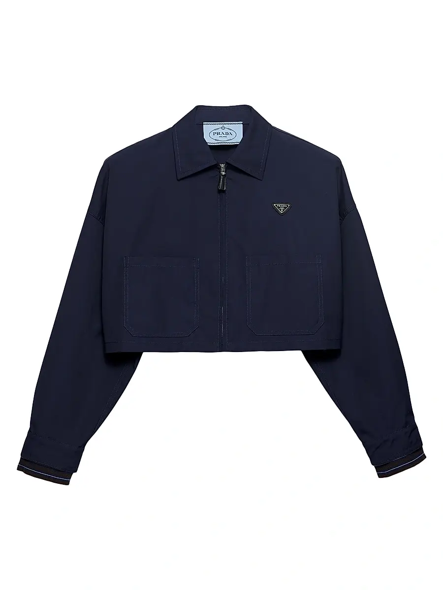 Prada Women's Poplin Blouson Jacket - Blue | Image 1 Prada Women's Poplin Blouson Jacket - Blue | Image 1