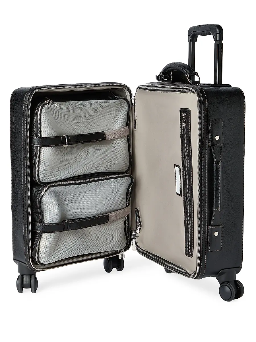 Brunello Cucinelli Grained Calfskin Suitcase - Black | Thumbnail 5