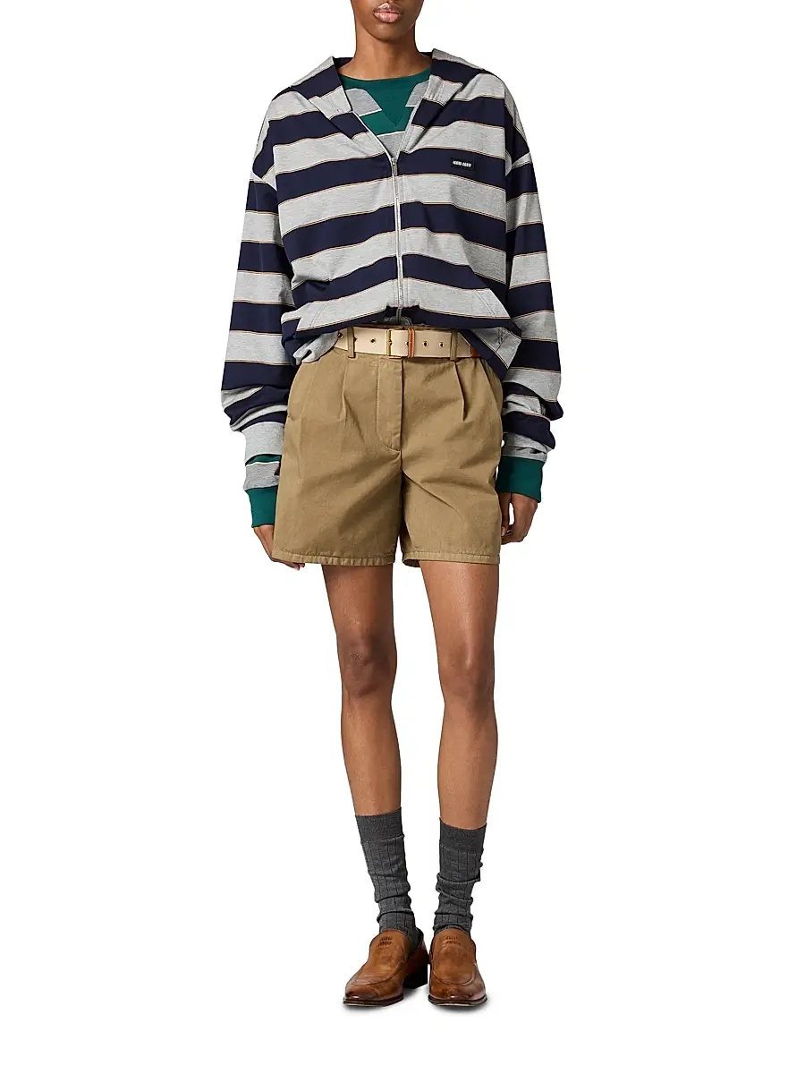 Miu Miu Women's Old Gabardine Bermuda Shorts | Thumbnail 5